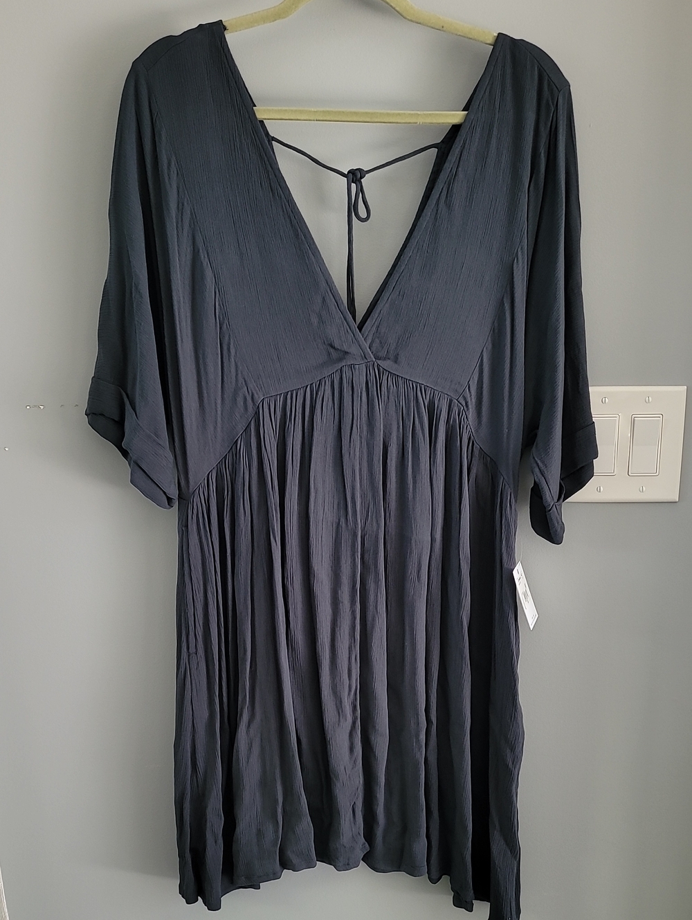 O'Neill Teal V-Neck Short Tie-Back Dress